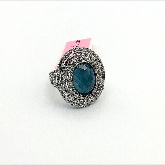 Judith Ripka London Blue Topaz & Diamonique Ring - Picture 5 of 8
